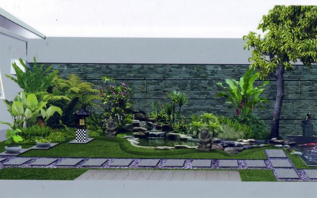 Desain Taman Depan Rumah Lahan Sempit Asri dan Cantik
